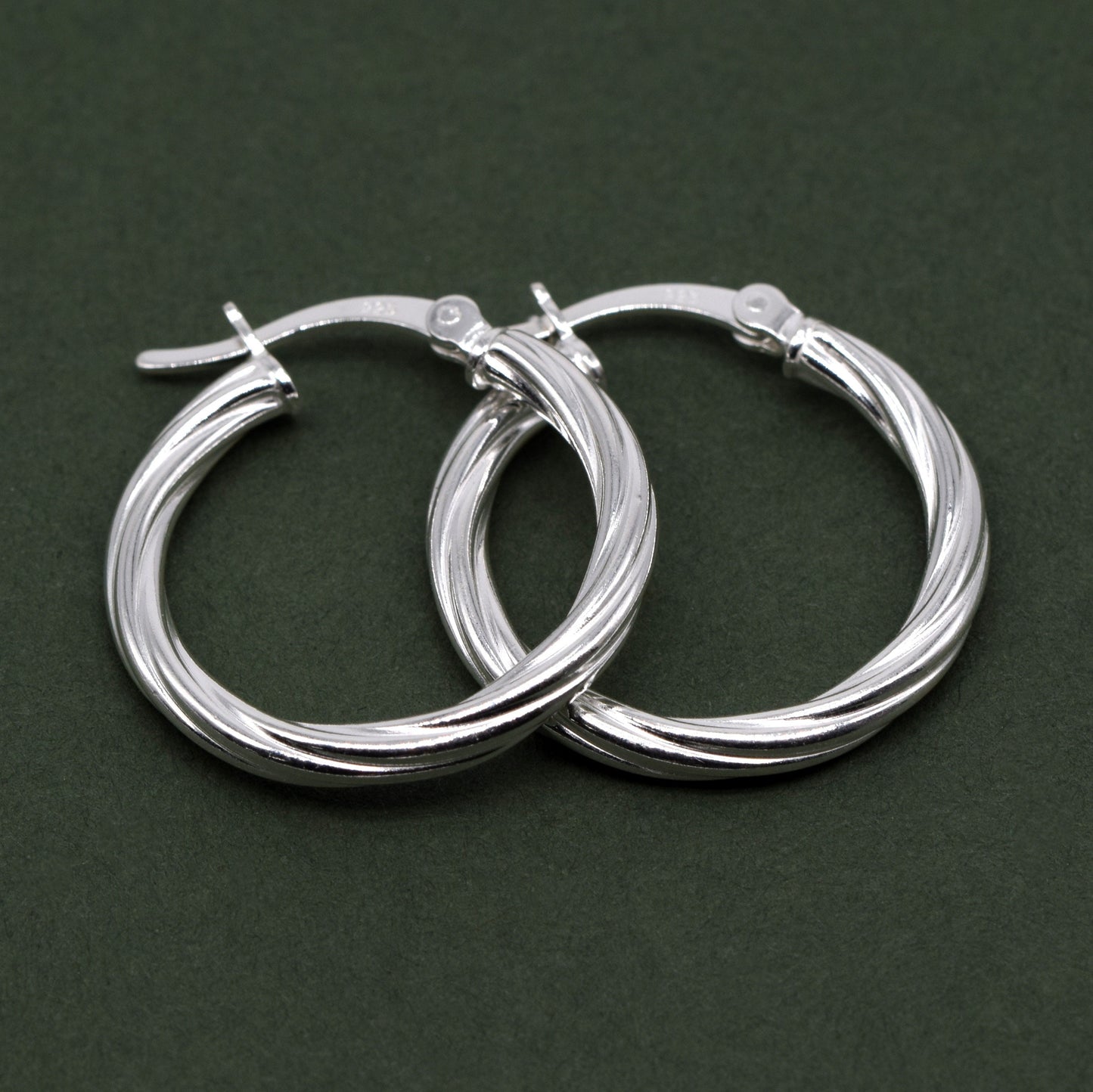 Sterling Silver 22mm Creole Twisted Hoop Earrings