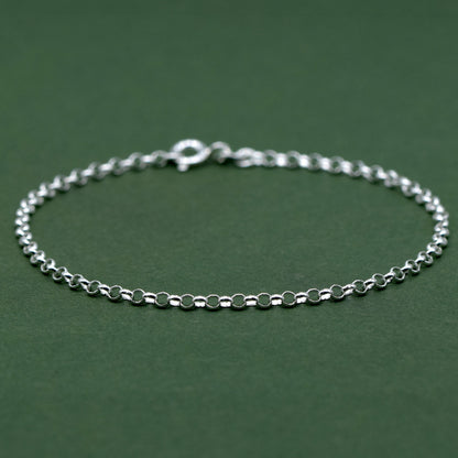 Sterling Silver 2.5mm Rolo Belcher Bracelet