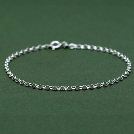 Sterling Silver 2.5mm Rolo Belcher Bracelet