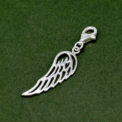 Sterling Silver Wing Charm With Lobster Clasp