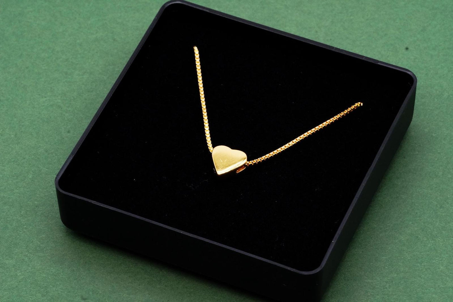 Gold Plated Sterling Silver Heart Charm Necklace