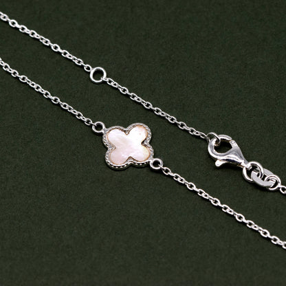 Sterling Silver Four Leaf Clover Motif Bracelet
