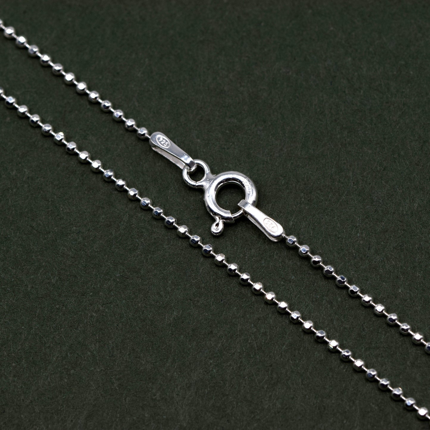 Sterling Silver Diamond Cut 1.2mm Ball Chain Necklace