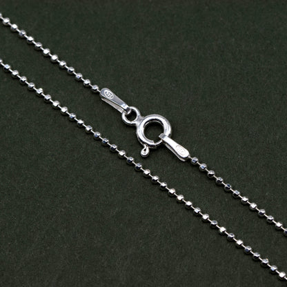 Sterling Silver Diamond Cut 1.2mm Ball Chain Necklace