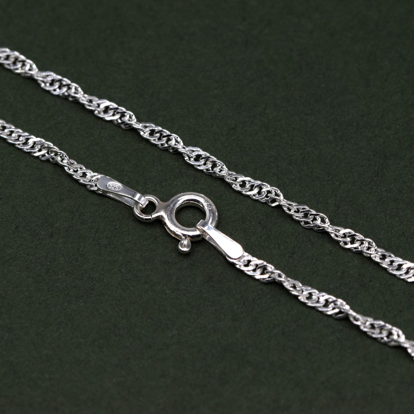 Sterling Silver 1.9mm Singapore Chain Bracelet
