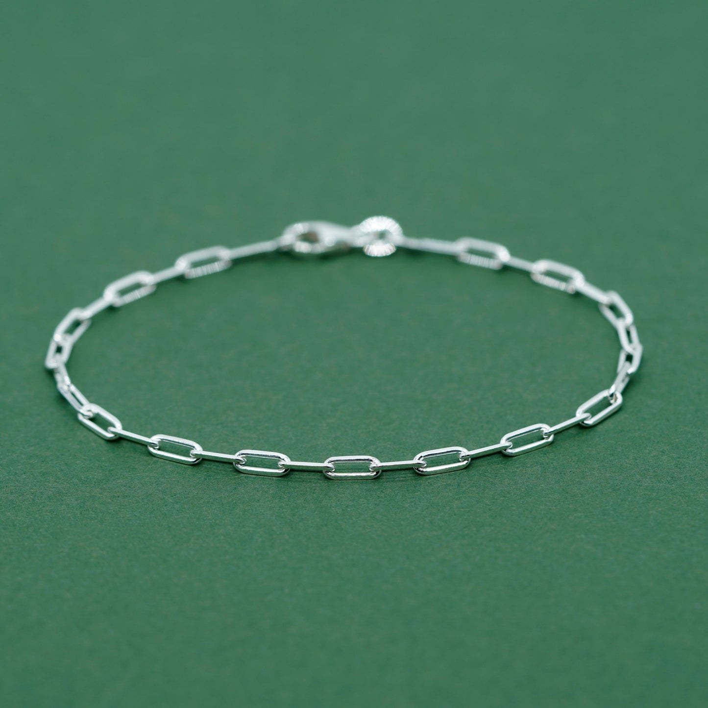 Sterling Silver 2.4mm Paperclip Chain Bracelet