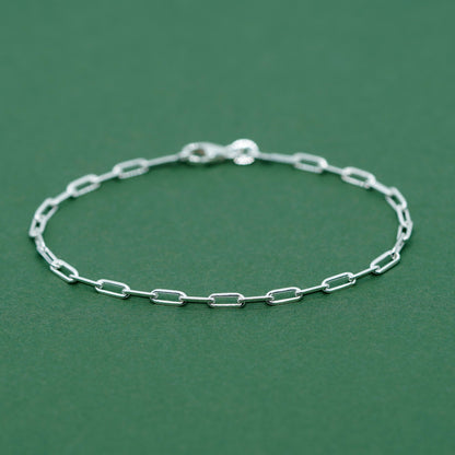Sterling Silver 2.4mm Paperclip Chain Bracelet