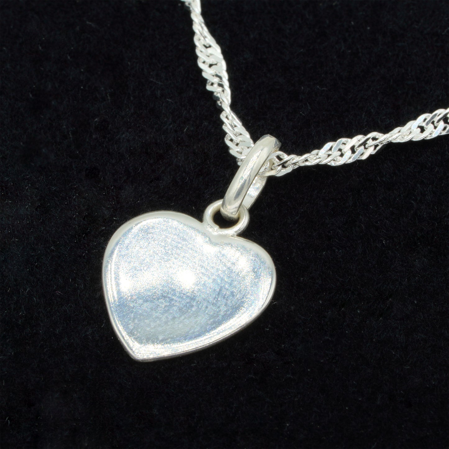 925 Sterling Silver Singapore Chain With Flat Heart Pendant Necklace, Valentine’s Day Gift for Her, Supplied in Gift Box