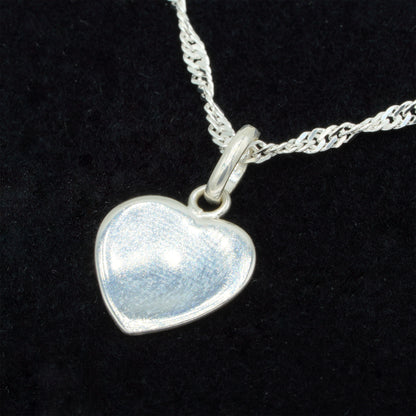 925 Sterling Silver Singapore Chain With Flat Heart Pendant Necklace, Valentine’s Day Gift for Her, Supplied in Gift Box