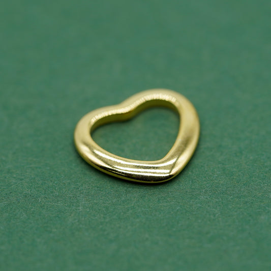 Gold Plated Sterling Silver Floating Heart Charm Pendant