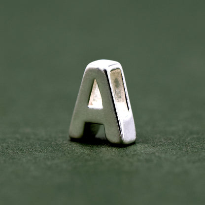 Sterling Silver Alphabet Initial Letter Threader A-Z & Heart Charm