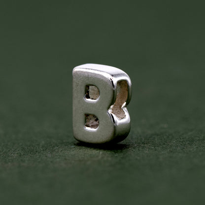 Sterling Silver Alphabet Initial Letter Threader A-Z & Heart Charm