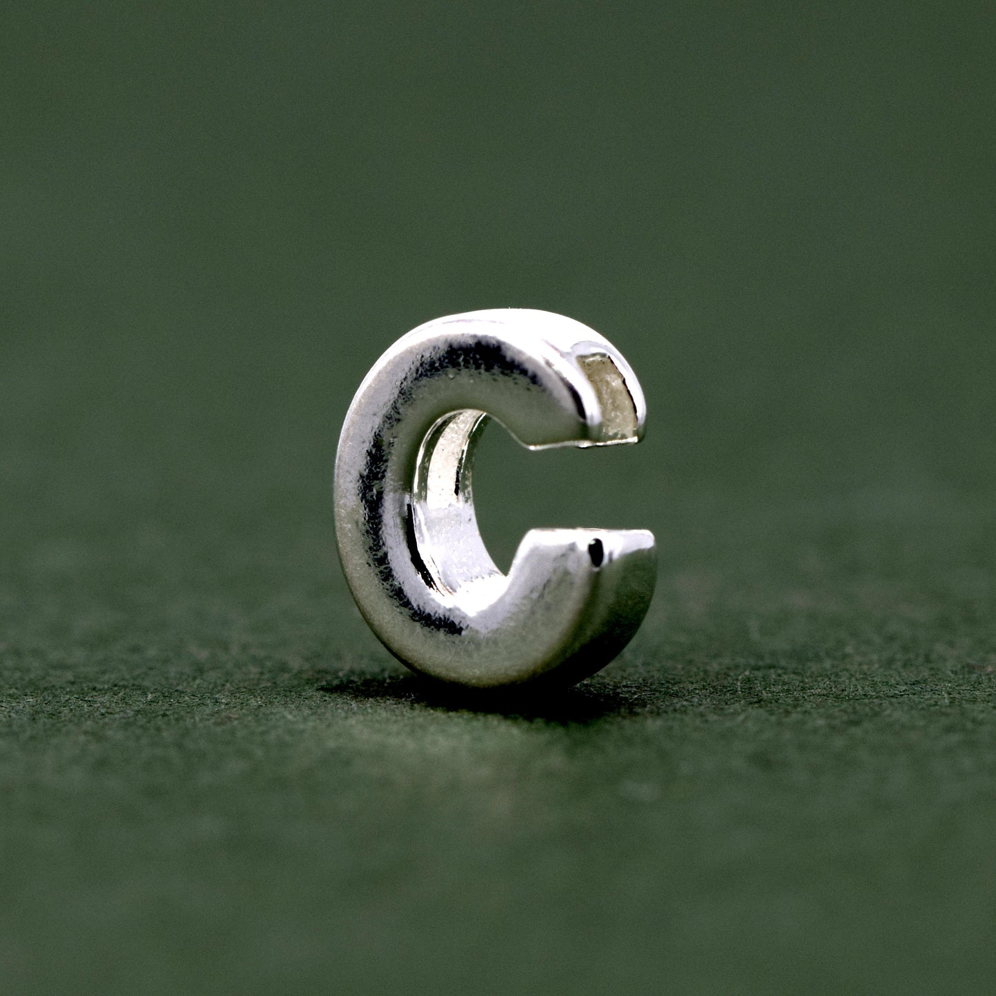 Sterling Silver Alphabet Initial Letter Threader A-Z & Heart Charm