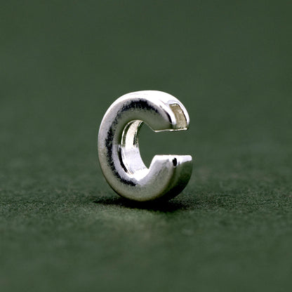 Sterling Silver Alphabet Initial Letter Threader A-Z & Heart Charm