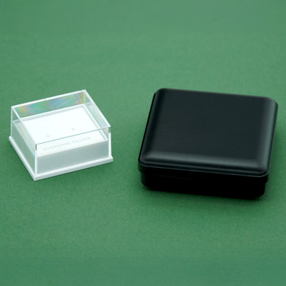 Jewellery Gift Boxes, Clear Sterling Silver Earring Box / Black Foam Padded Bracelet/Necklace Box