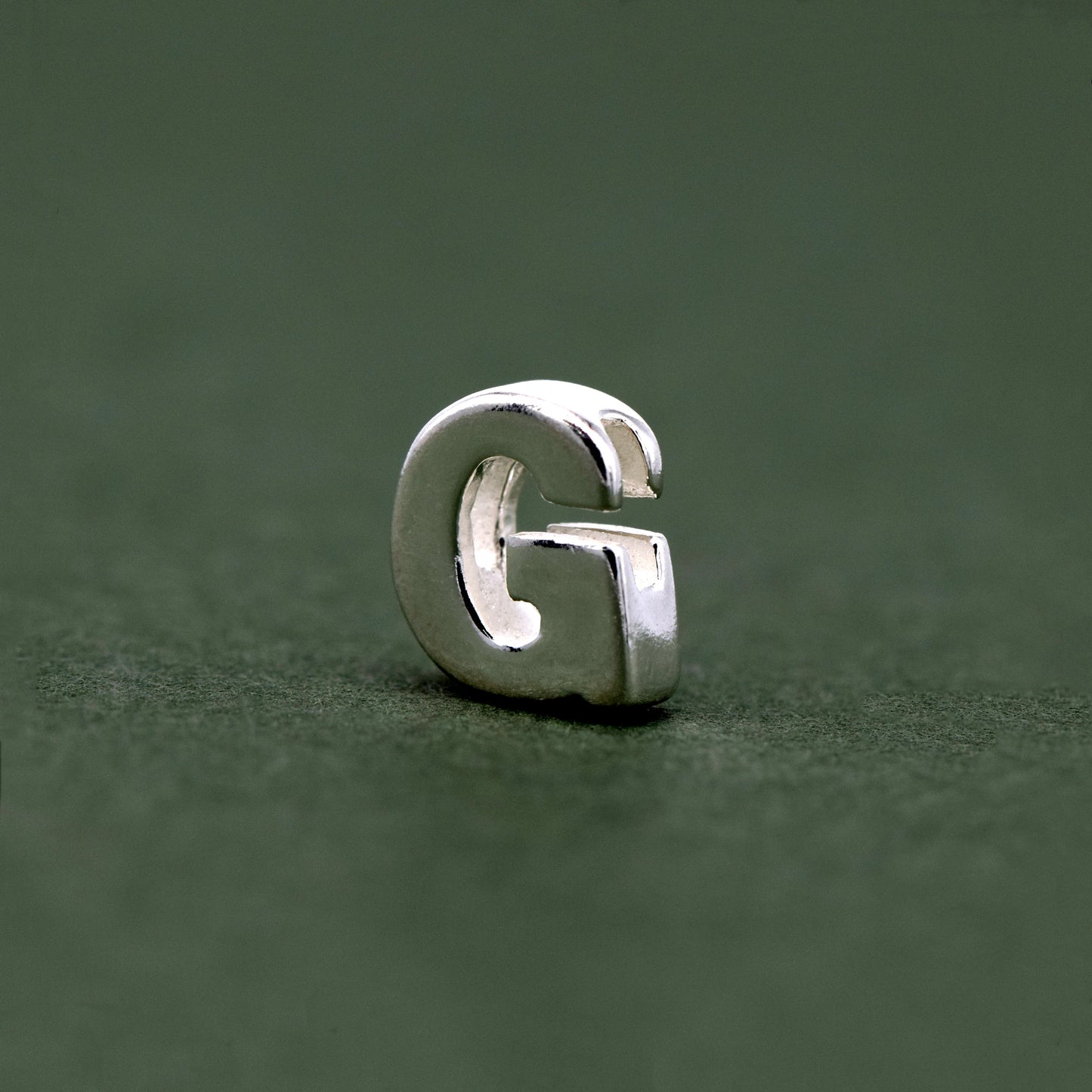 Sterling Silver Alphabet Initial Letter Threader A-Z & Heart Charm