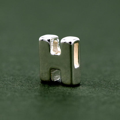 Sterling Silver Alphabet Initial Letter Threader A-Z & Heart Charm