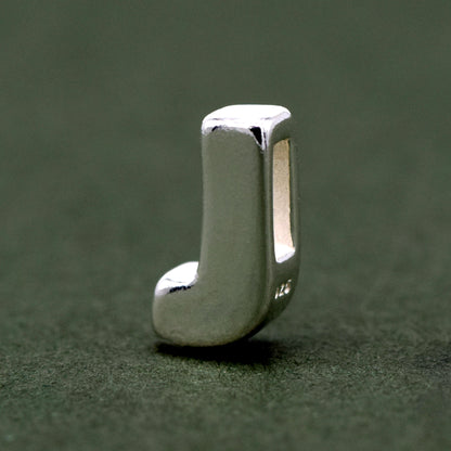 Sterling Silver Alphabet Initial Letter Threader A-Z & Heart Charm