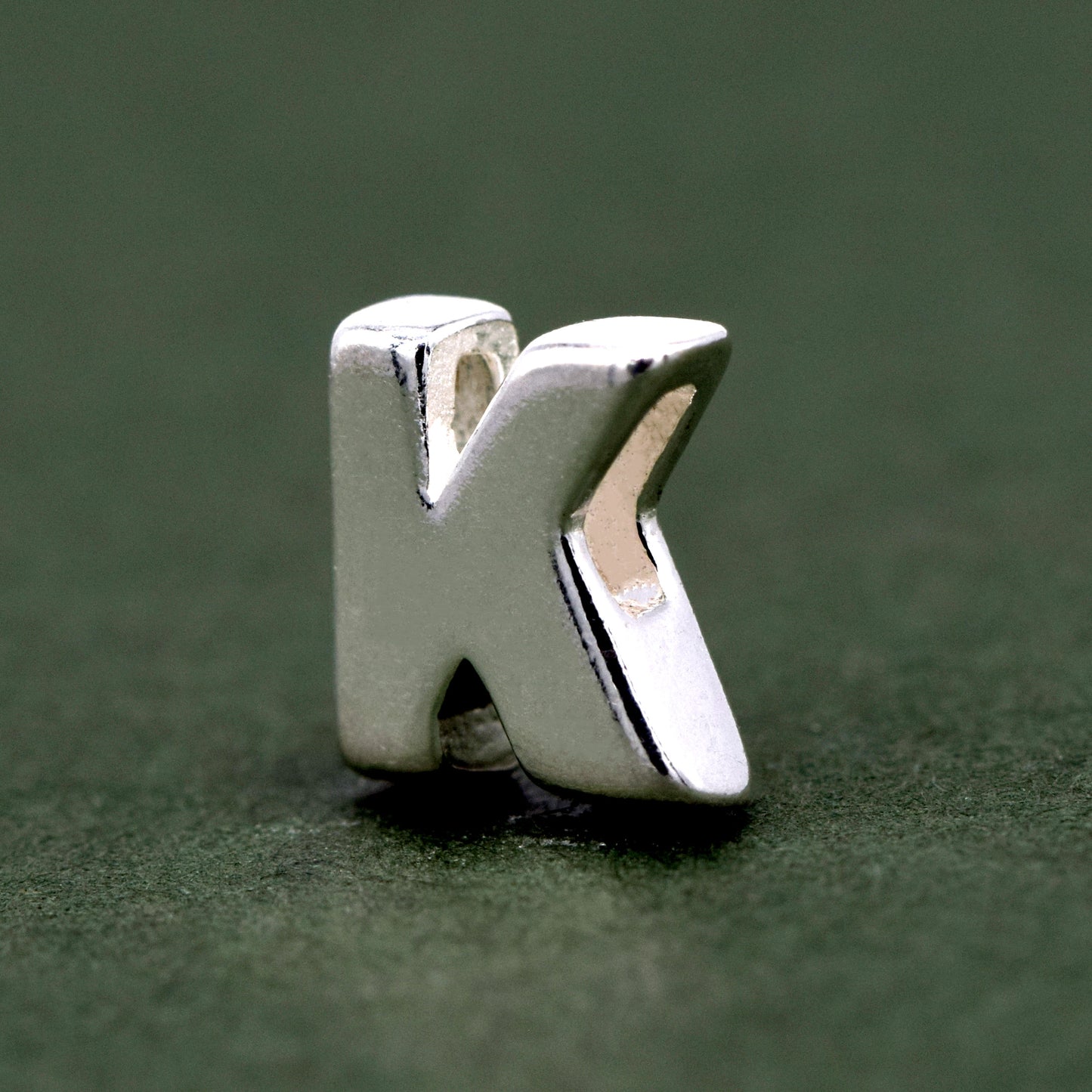 Sterling Silver Alphabet Initial Letter Threader A-Z & Heart Charm