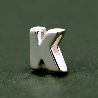 Sterling Silver Alphabet Initial Letter Threader A-Z & Heart Charm