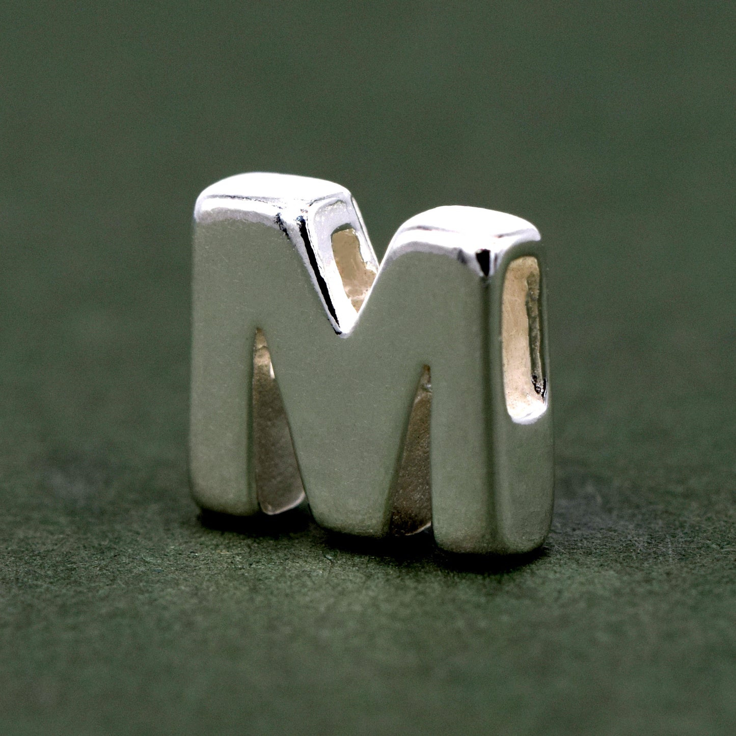 Sterling Silver Alphabet Initial Letter Threader A-Z & Heart Charm