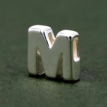Sterling Silver Alphabet Initial Letter Threader A-Z & Heart Charm