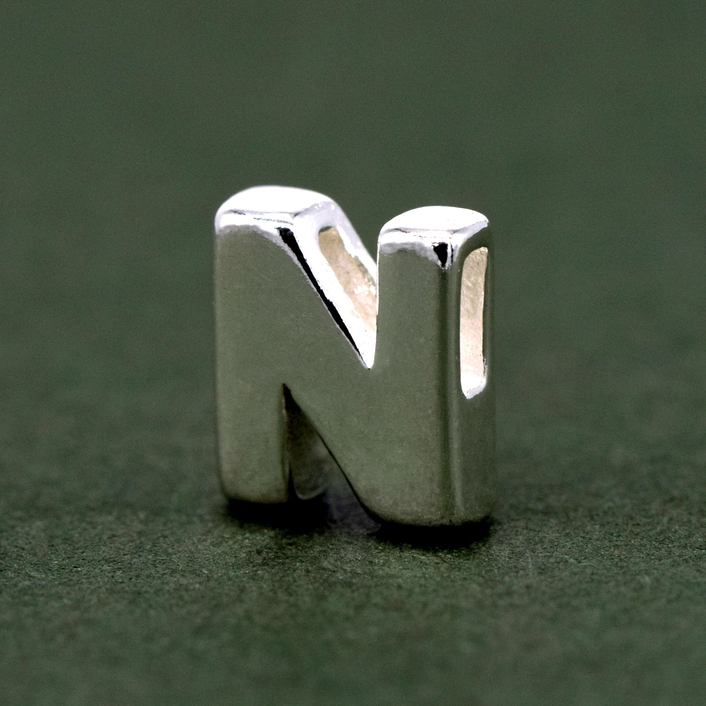 Sterling Silver Alphabet Initial Letter Threader A-Z & Heart Charm