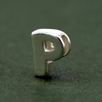 Sterling Silver Alphabet Initial Letter Threader A-Z & Heart Charm