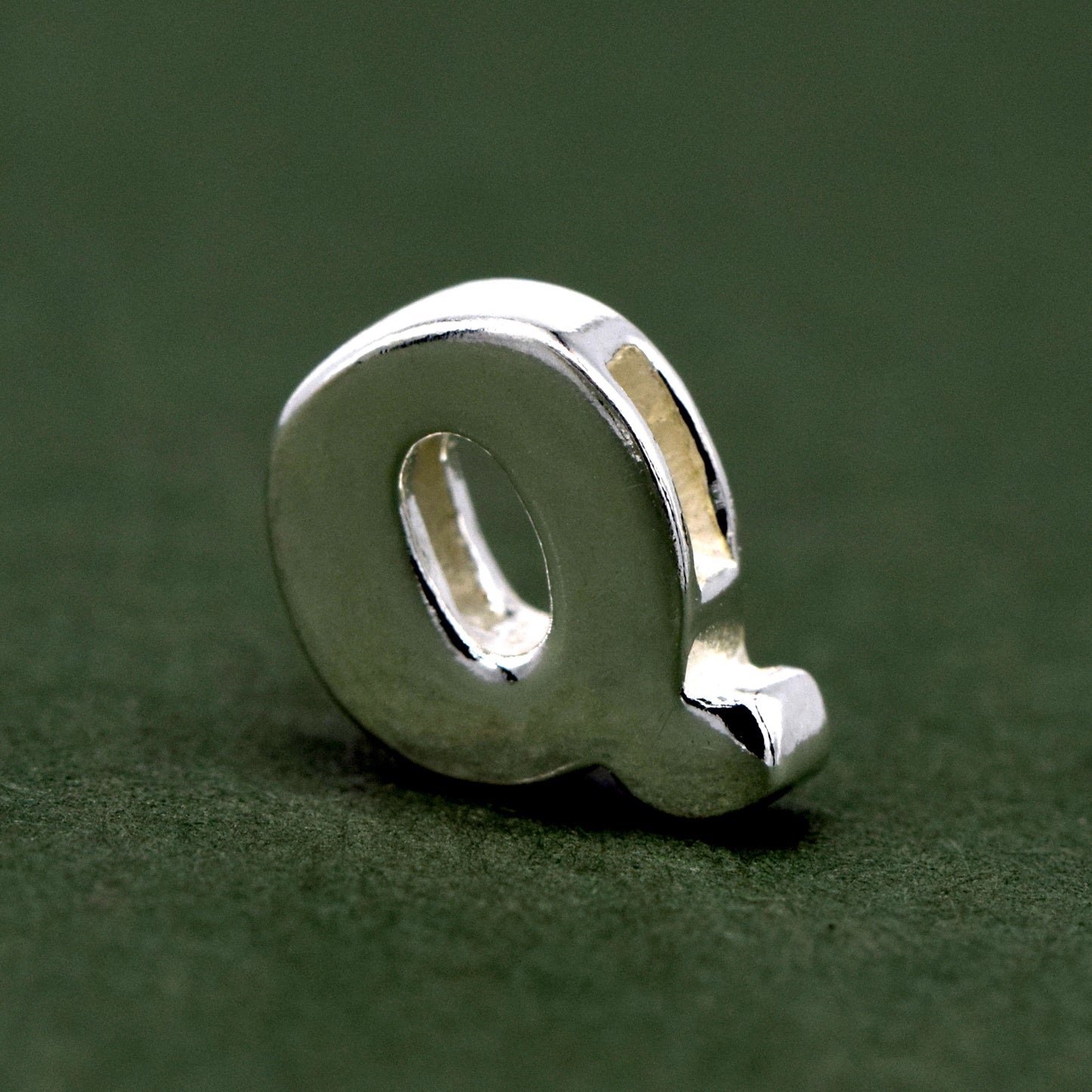 Sterling Silver Alphabet Initial Letter Threader A-Z & Heart Charm