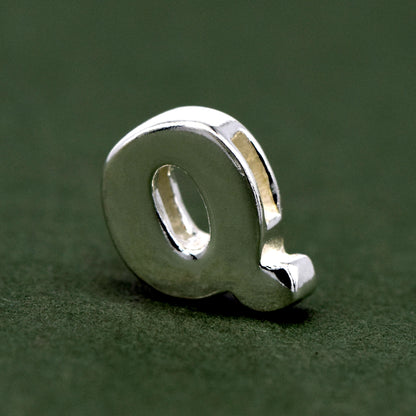 Sterling Silver Alphabet Initial Letter Threader A-Z & Heart Charm