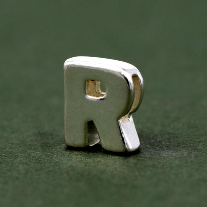 Sterling Silver Alphabet Initial Letter Threader A-Z & Heart Charm