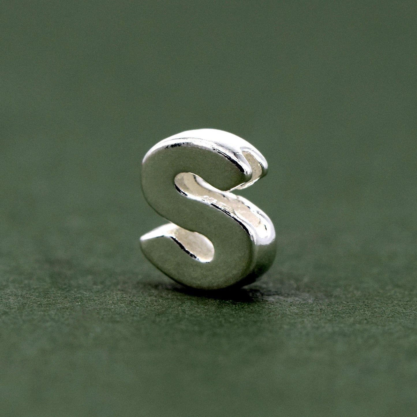 Sterling Silver Alphabet Initial Letter Threader A-Z & Heart Charm