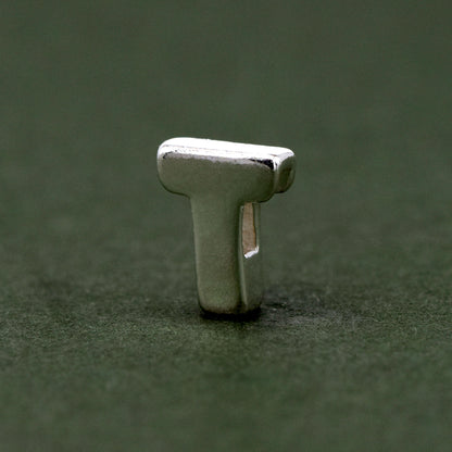 Sterling Silver Alphabet Initial Letter Threader A-Z & Heart Charm