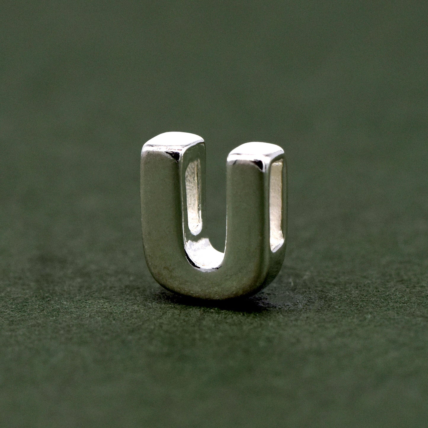 Sterling Silver Alphabet Initial Letter Threader A-Z & Heart Charm