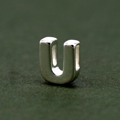 Sterling Silver Alphabet Initial Letter Threader A-Z & Heart Charm