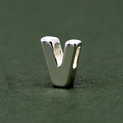 Sterling Silver Alphabet Initial Letter Threader A-Z & Heart Charm