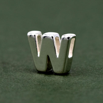 Sterling Silver Alphabet Initial Letter Threader A-Z & Heart Charm