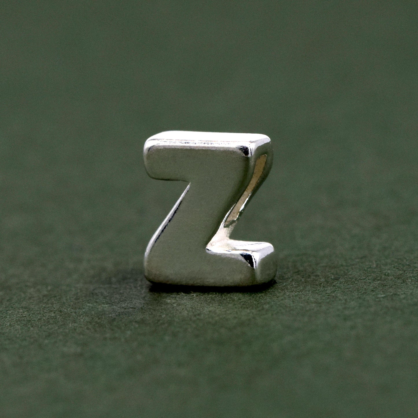 Sterling Silver Alphabet Initial Letter Threader A-Z & Heart Charm