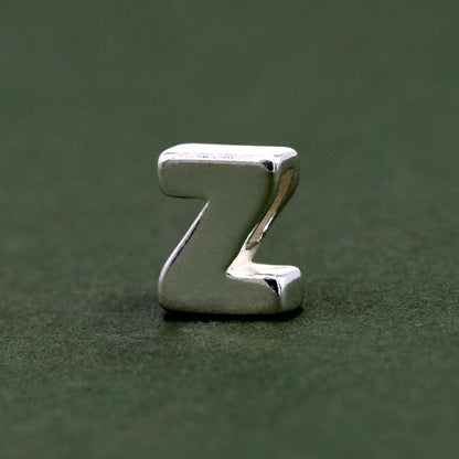 Sterling Silver Alphabet Initial Letter Threader A-Z & Heart Charm