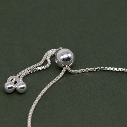 Sterling Silver Adjustable 4mm Beaded Slider Bracelet