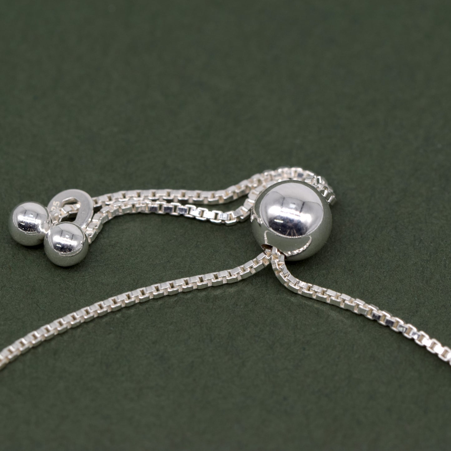 Sterling Silver Adjustable 4mm Beaded Slider Bracelet