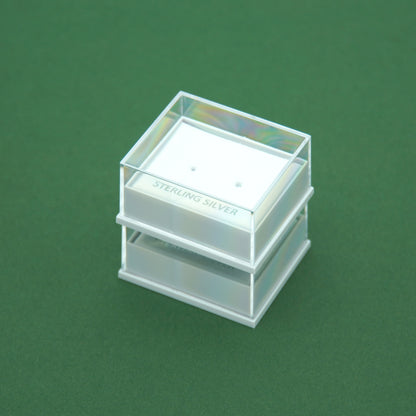 Jewellery Gift Boxes, Clear Sterling Silver Earring Box / Black Foam Padded Bracelet/Necklace Box
