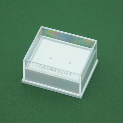 Jewellery Gift Boxes, Clear Sterling Silver Earring Box / Black Foam Padded Bracelet/Necklace Box