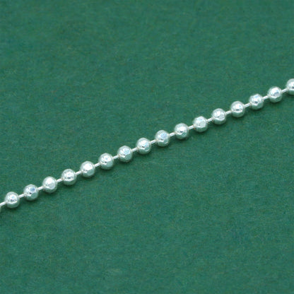 925 Sterling Silver Ball Bead Chain With Puffed Heart Pendant Necklace – Valentine’s Day Romantic Gift for Her, Minimalist Silver Jewelry