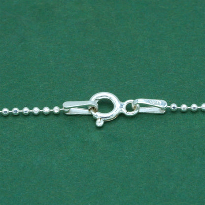 925 Sterling Silver Ball Bead Chain With Puffed Heart Pendant Necklace – Valentine’s Day Romantic Gift for Her, Minimalist Silver Jewelry