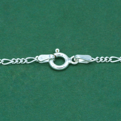 925 Sterling Silver Diamond Cut Figaro Chain With Puffed Heart Pendant Necklace – Valentine’s Day Romantic Gift for Her, Minimalist Silver