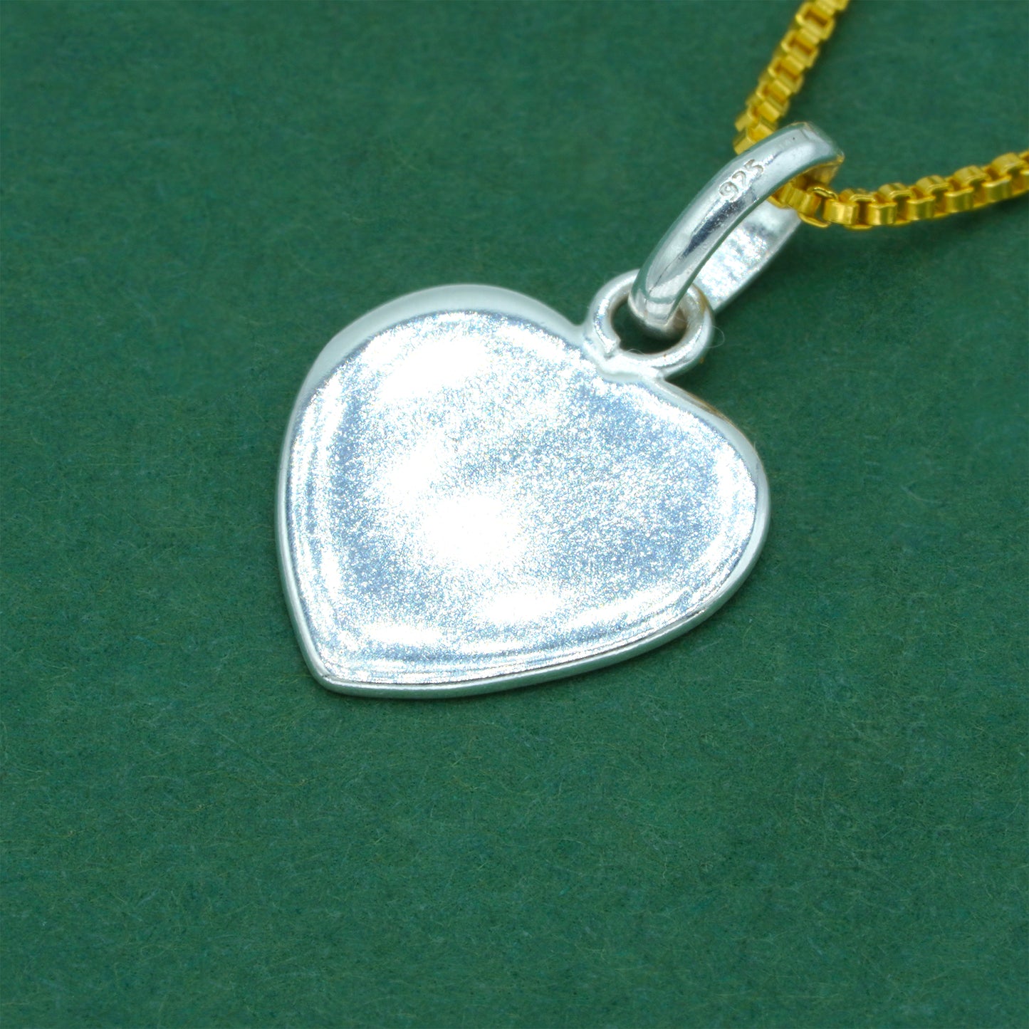 925 Sterling Silver Flat Heart Pendant Necklace with 18k Flash Gold Plated Box Chain – Valentine’s Day Minimalist Love Necklace, Romantic Gift for Her