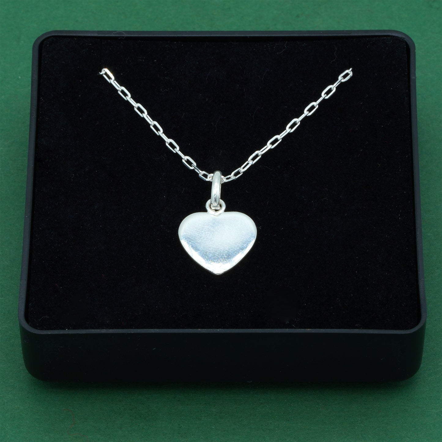 925 Sterling Silver Paperclip Link Chain With Flat Heart Pendant Necklace, Valentine’s Day Gift for Her, Supplied in Gift Box