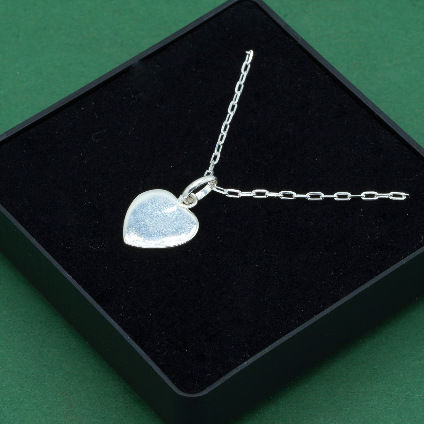 925 Sterling Silver Paperclip Link Chain With Flat Heart Pendant Necklace, Valentine’s Day Gift for Her, Supplied in Gift Box