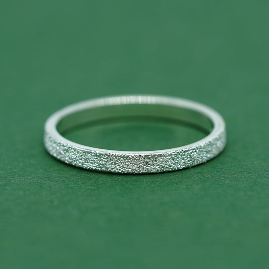 Sterling Silver Stardust/Frosted Band Ring